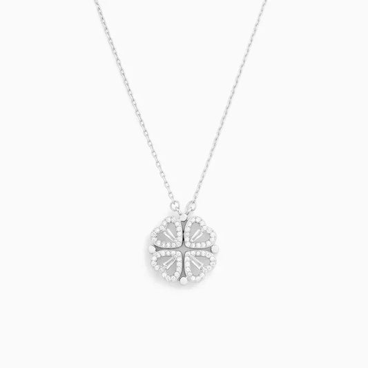 Ewige Kleeblatt-Halskette - Reines Silber